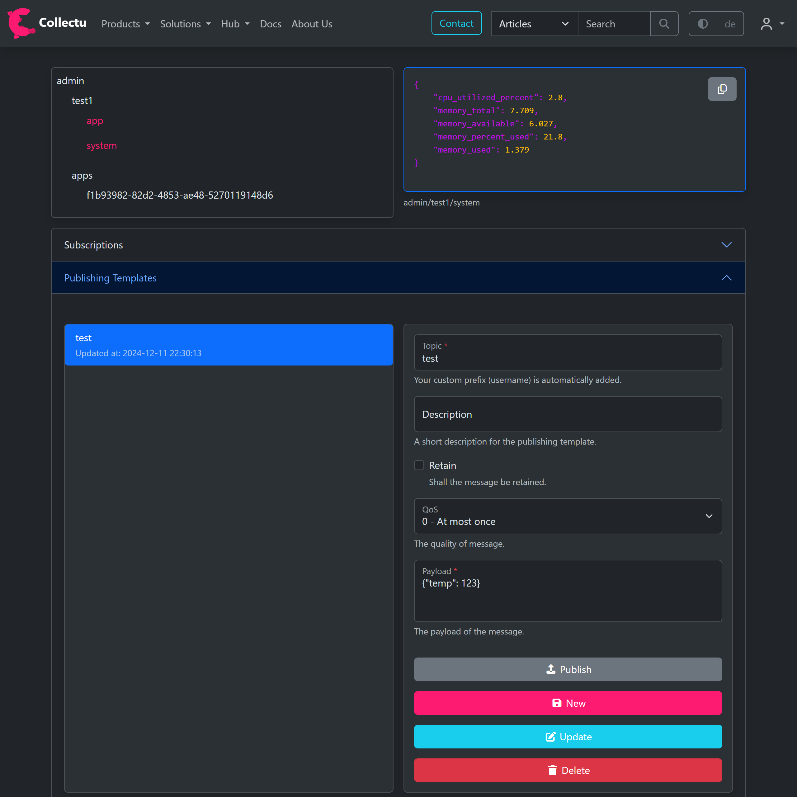 Integrierter MQTT-Client